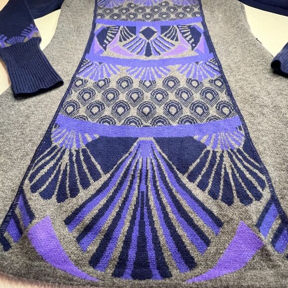 Title Nine S Athletic Dress 1/4 Zip Xtra Fine Merino Wool Knee Length Purpl Gray - Picture 10 of 16